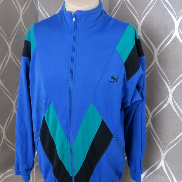 PUMA 1980ies tracksuit blue jacket size M (Puma size 5) (1)