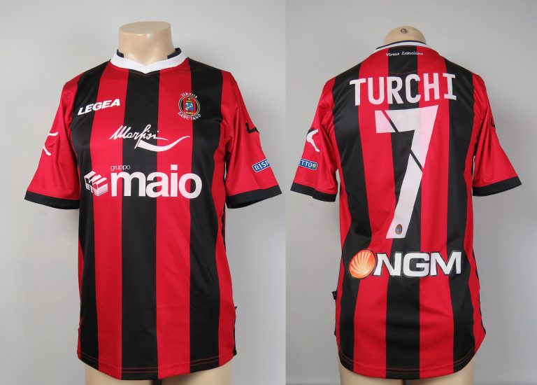 Match worn issue Virtus Lanciano 2014-15 home shirt Serie B Turchi 7 (1)