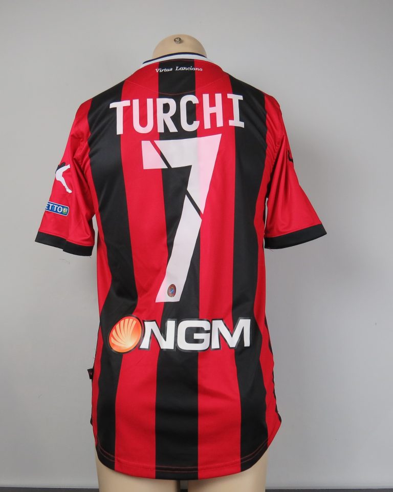 Match worn issue Virtus Lanciano 2014-15 home shirt Serie B Turchi 7 (3)