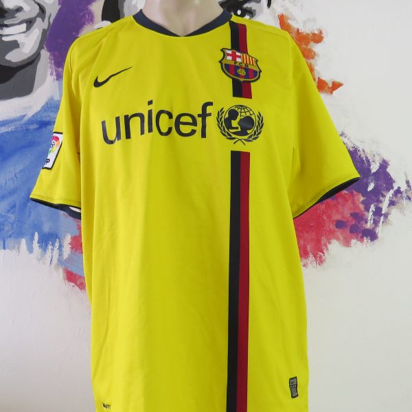 Vintage Barcelona 2008-10 yellow away shirt Nike soccer jersey size L (1)