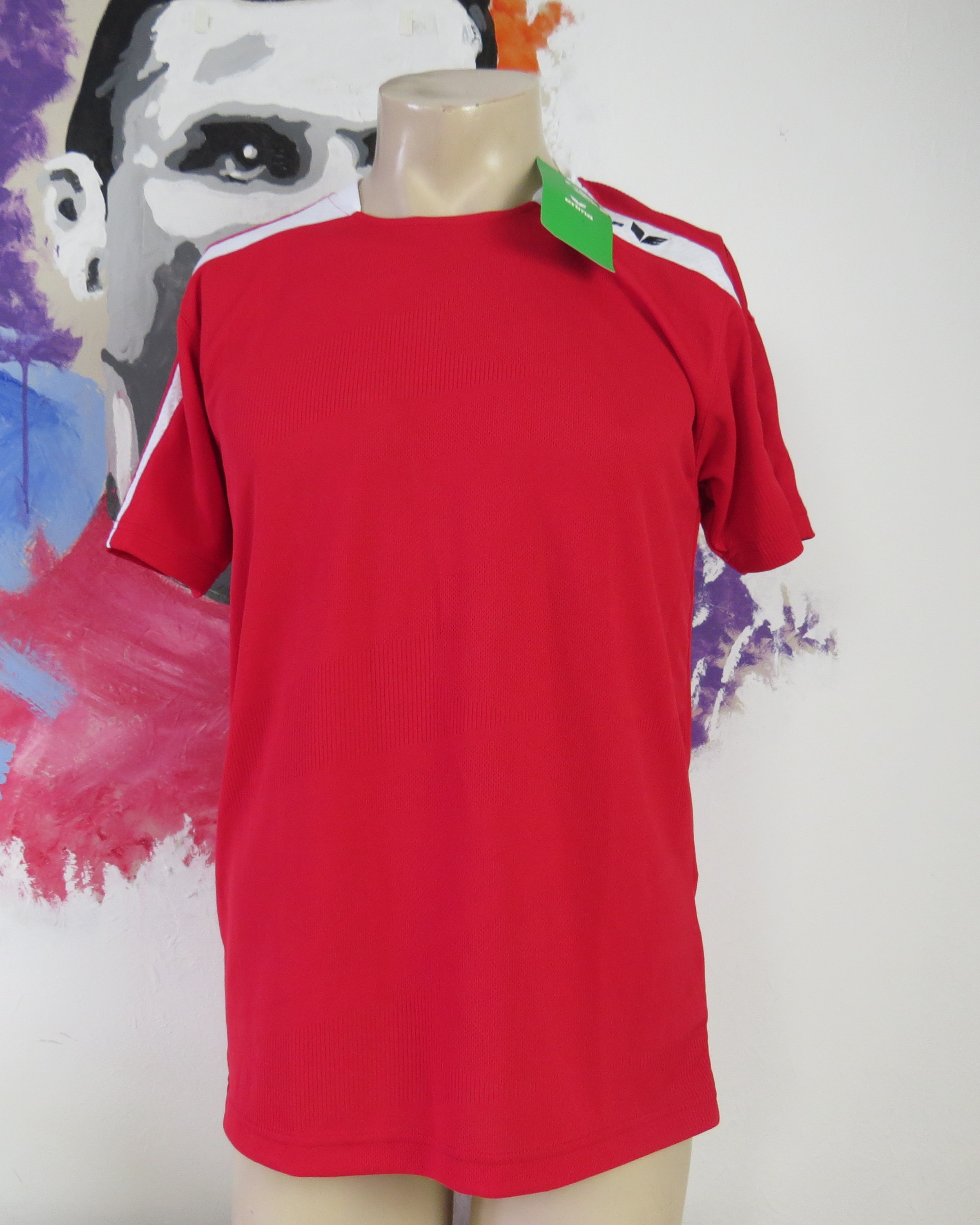 ERIMA red white football shirt soccer jersey sport short sleeve size S ...