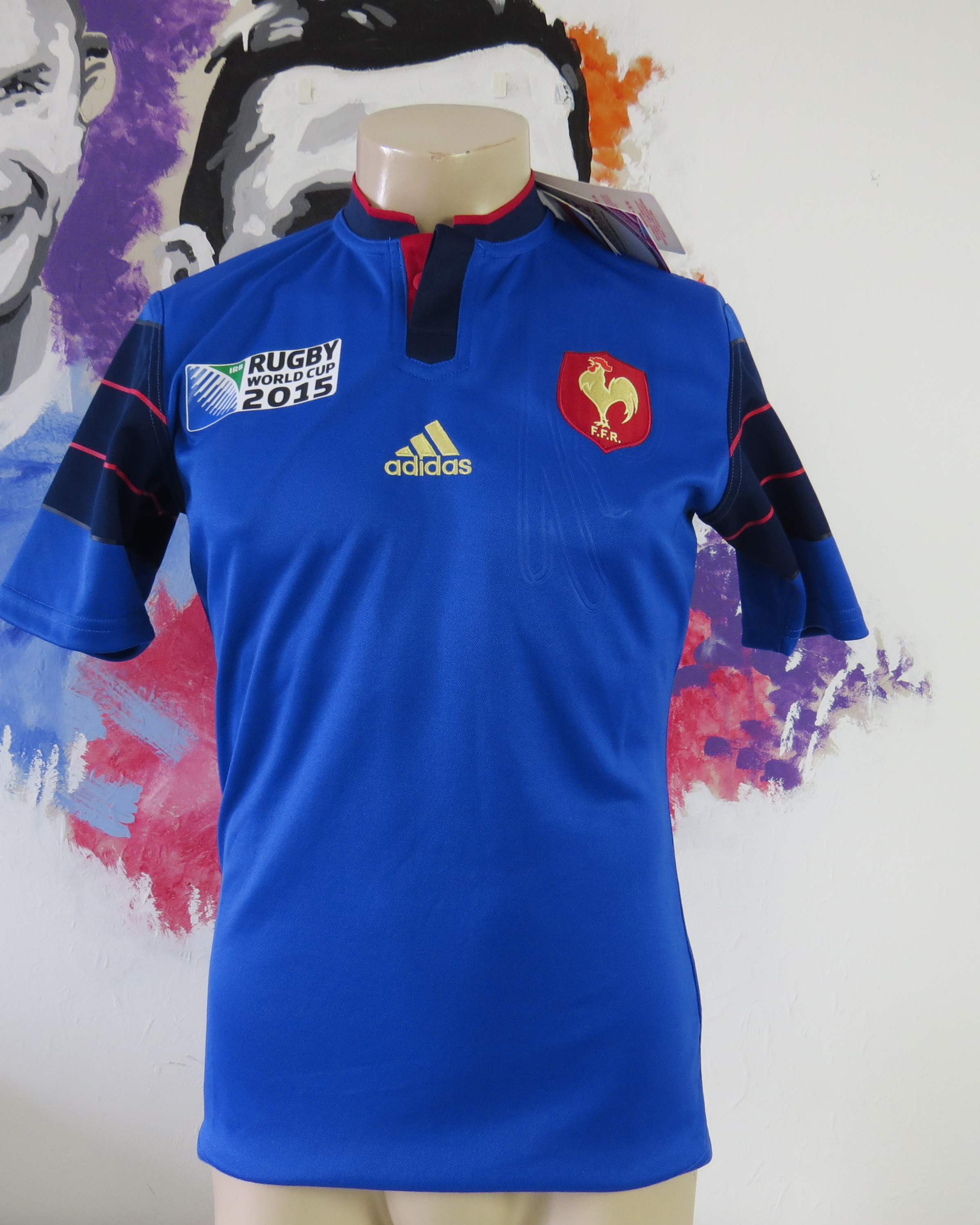 France Rugby World Cup 2015 home shirt adidas Jersey Maillot Size S *BNWT*