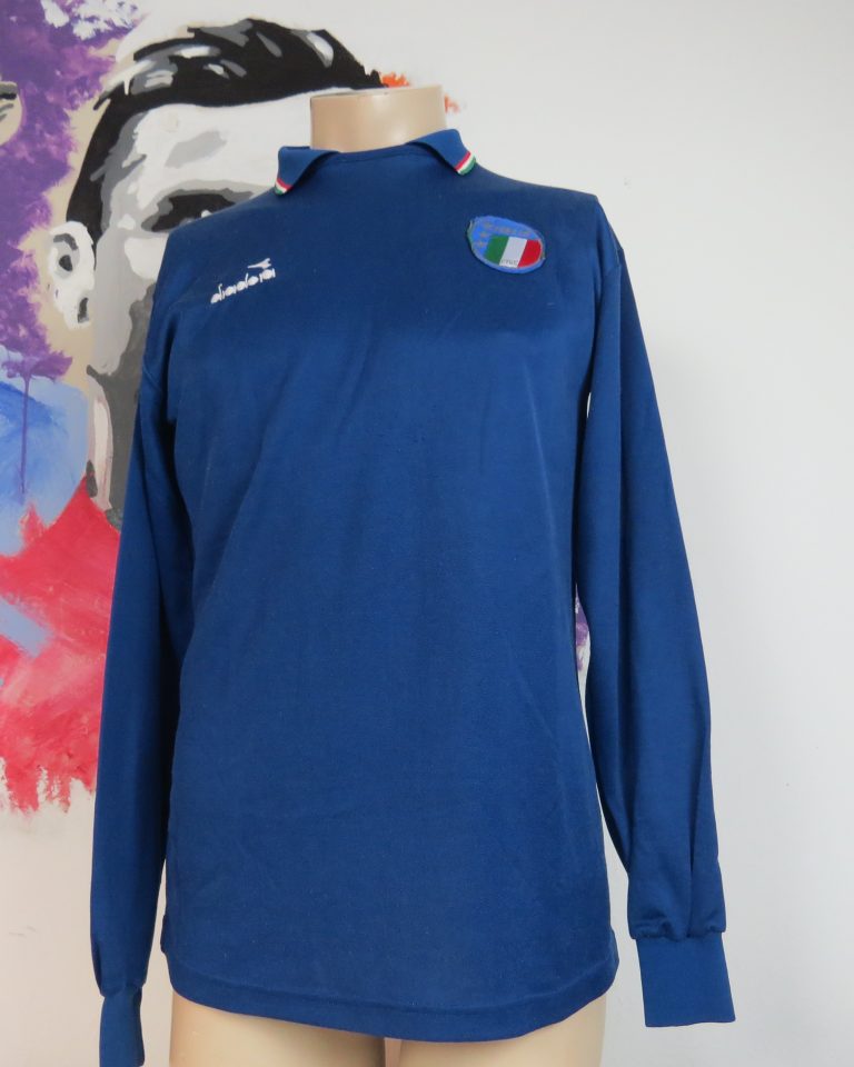 Vintage Italy 1989 1990 1991 ls home shirt Diadora Italia soccer jersey size M (1)