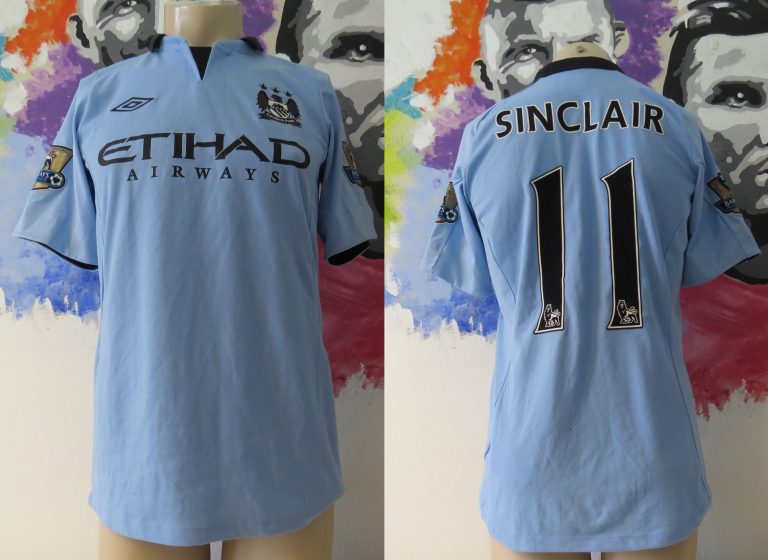 Match issue Manchester City 2012 2013 EPL home shirt Sinclair #11 Umbro size M