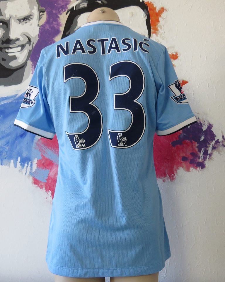 Match worn Manchester City 2013 2014 home shirt Nastasic #33 Nike (2)