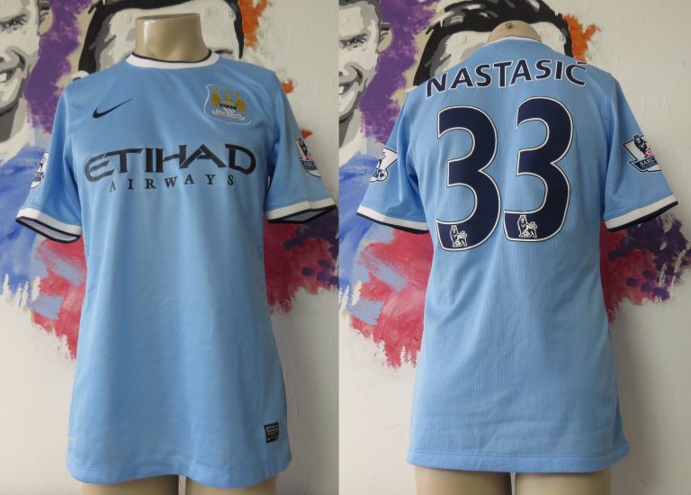 Match worn Manchester City 2013 2014 home shirt Nastasic #33 dirty (1)