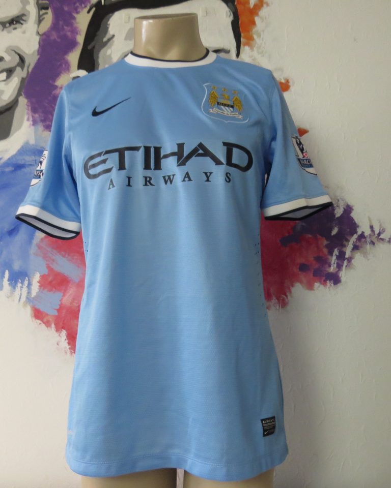 Match worn Manchester City 2013 2014 home shirt Nastasic #33 dirty (2)