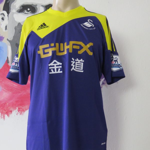 Match worn issue SWANSEA City 2013 2014 EPL away shirt Ben Davies 33 (1)