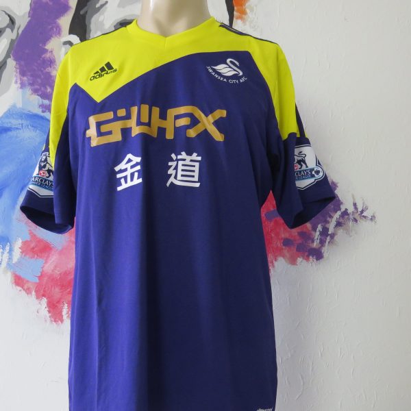 Match worn issue SWANSEA City 2013 2014 EPL away shirt Michu 9 (1)