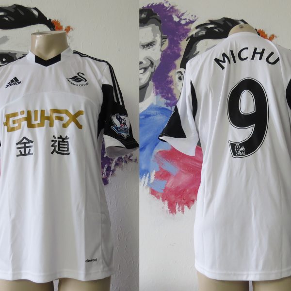 Match worn issue SWANSEA City 2013 2014 EPL home shirt Michu 9