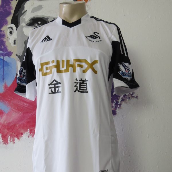 Match worn issue SWANSEA City 2013 2014 EPL home shirt Shelvey 8 (2)