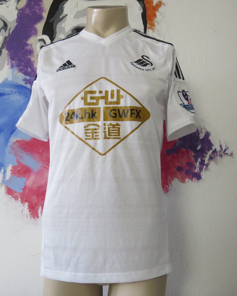 Match worn issue SWANSEA City 2014 2015 home shirt adizero Montero size M (1)