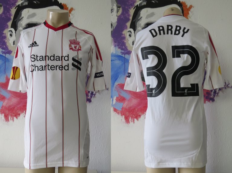 Match issue Liverpool 2010 Europa league away shirt Darby 32 adidas techfit