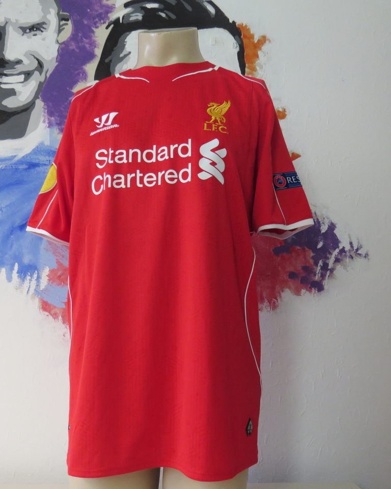 Match issue Liverpool 2015 Europa league home shirt Flanagan 38 (6)