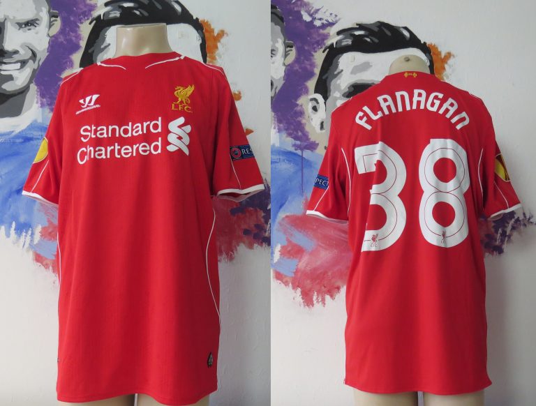 Match issue Liverpool 2015 Europa league home shirt Flanagan 38