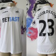 Match worn SWANSEA City 2016 2017 EPL home shirt Sigurdsson 23 dirty