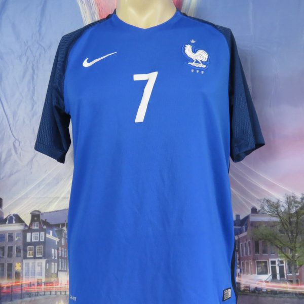 France EURO 2016 2017 home shirt Nike football top maillot Griezmann 7 size M (2)