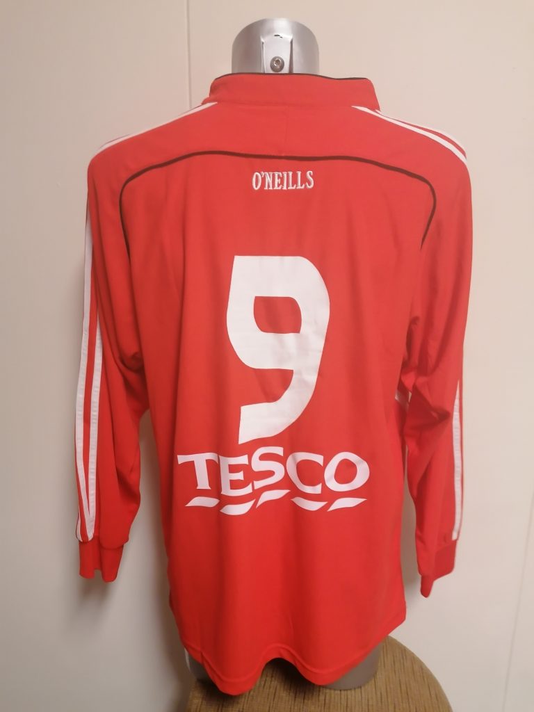 Match worn Birr XI v Liverpool Legends 2012 shirt O’Neills #9 size L signed (2)