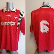 Vintage 1FC Kaiserslautern 1996 1997 1998 home shirt Adidas #6 Brehme size XXL (1)