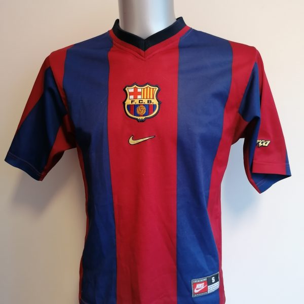 Vintage Barcelona 1998-00 home shirt Nike football top Litmanen 10 size S (2)