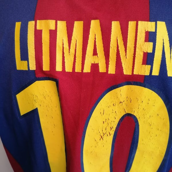 Vintage Barcelona 1998-00 home shirt Nike football top Litmanen 10 size S (4)