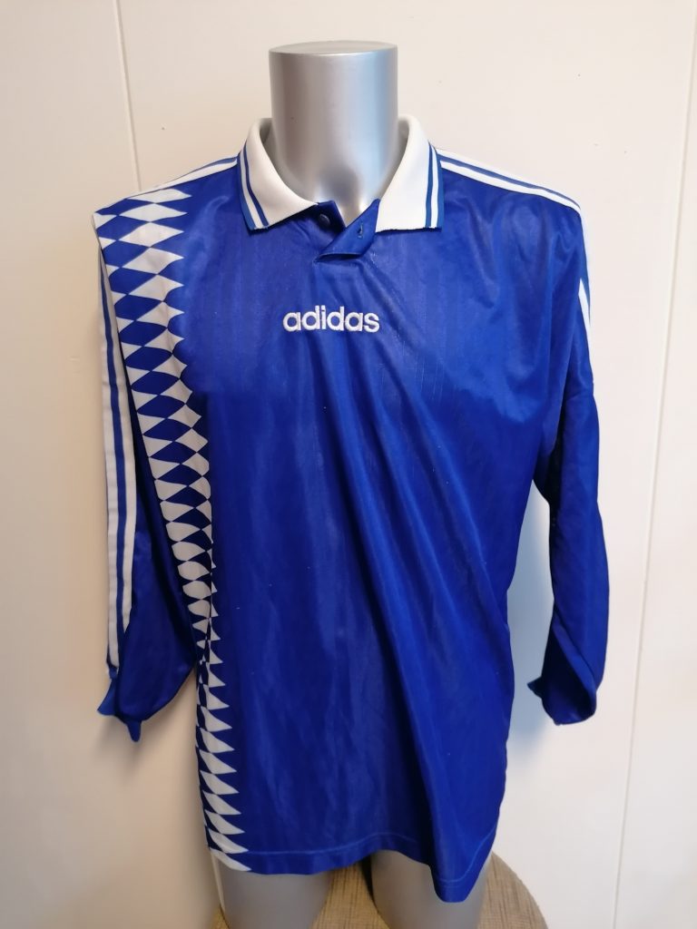 Vintage Adidas 1996 football shirt ls style Schalke France size XL 44-46 (2)