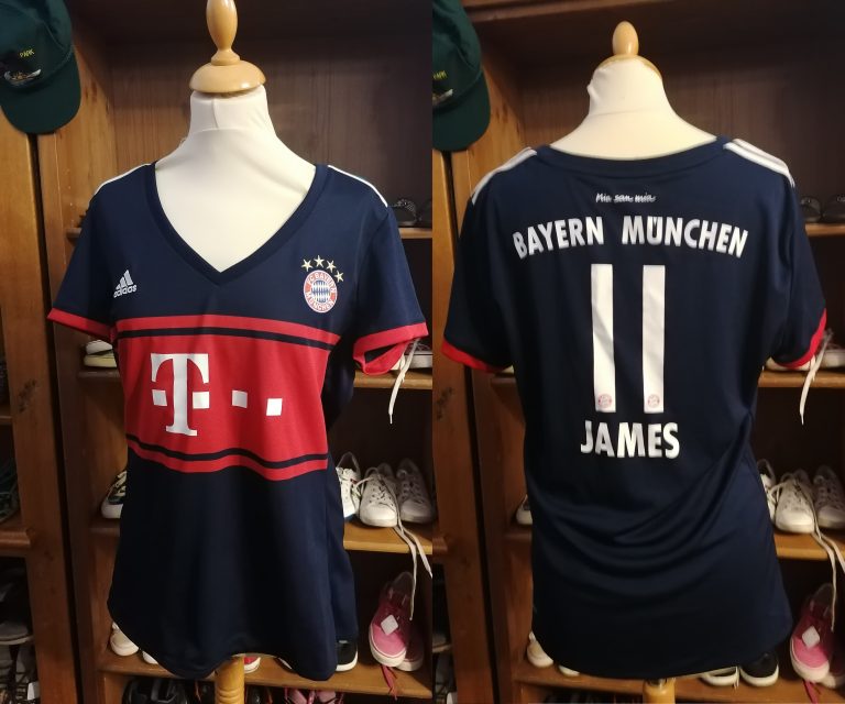 Womens Bayern Munchen 2017 2018 away shirt adidas James 11 size ladies XL UK 20-22 (1)