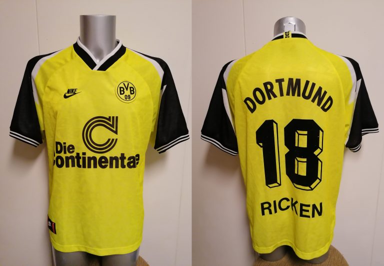 Vintage Borussia Dortmund 1995 1996 home shirt Nike Ricken 18 size L (1)