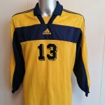 Vintage Adidas 2000 ls yellow football shirt #13 size L (1)