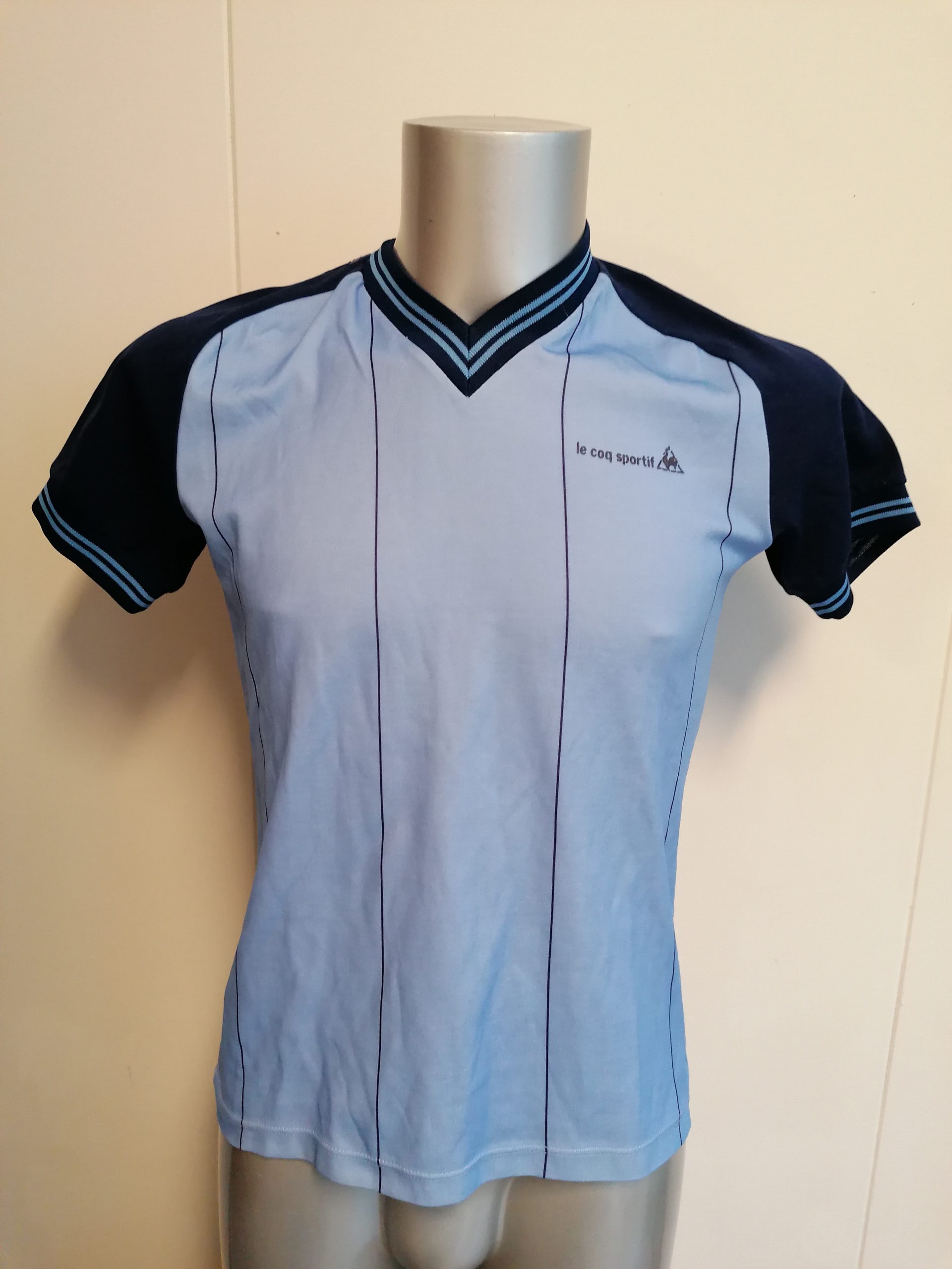Vintage Le Coq Sportif 1980ies blue shirt maillot size S