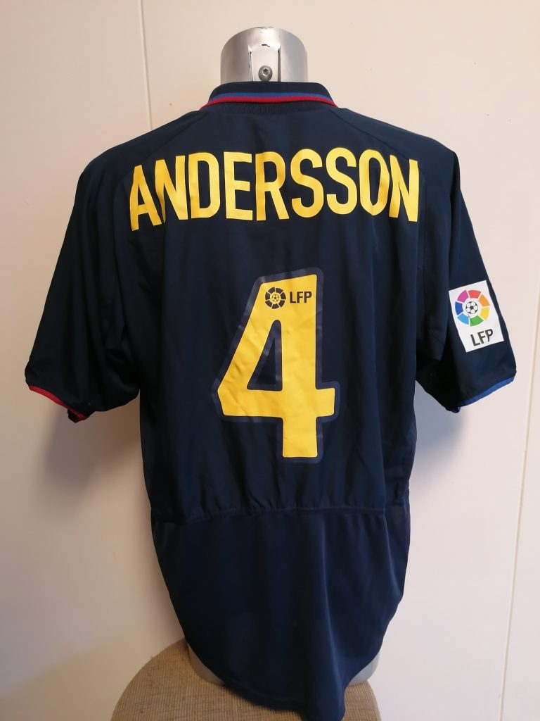 Match issue Barcelona 2002-03 away shirt LFP Patrik Andersson #4 Nike (1)