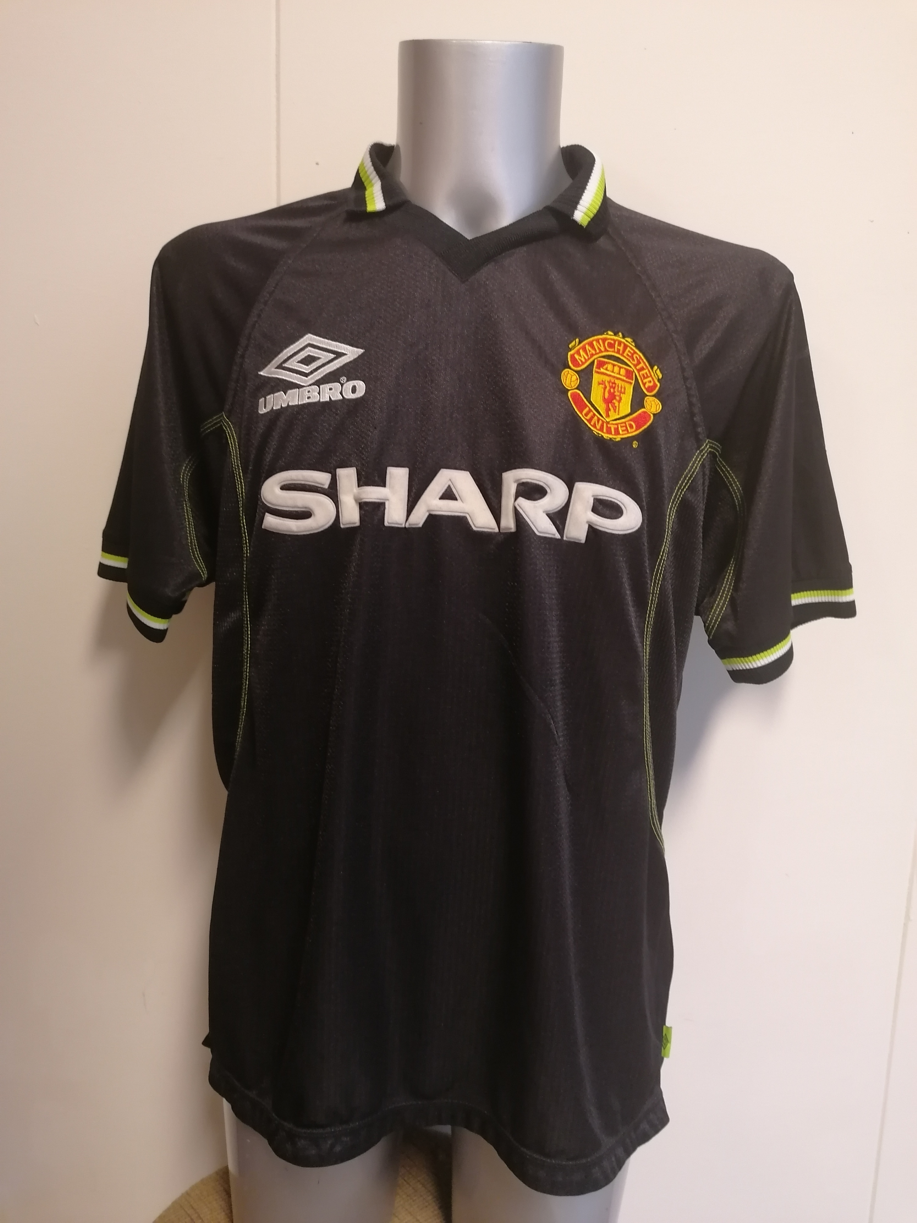 Manchester United 1998-99 third shirt Umbro football top L #6 (Stam)