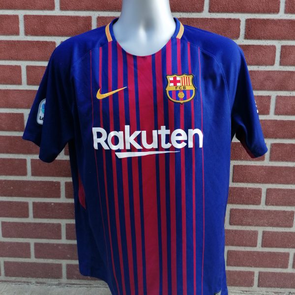 Barcelona 2017 2018 home shirt Nike football top size L (2)