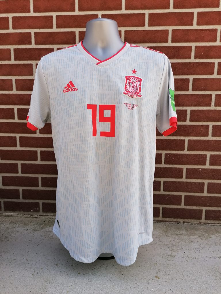 World Cup 2018 match worn issue away shirt Spain v Portugal Diego Costa 19 (2)