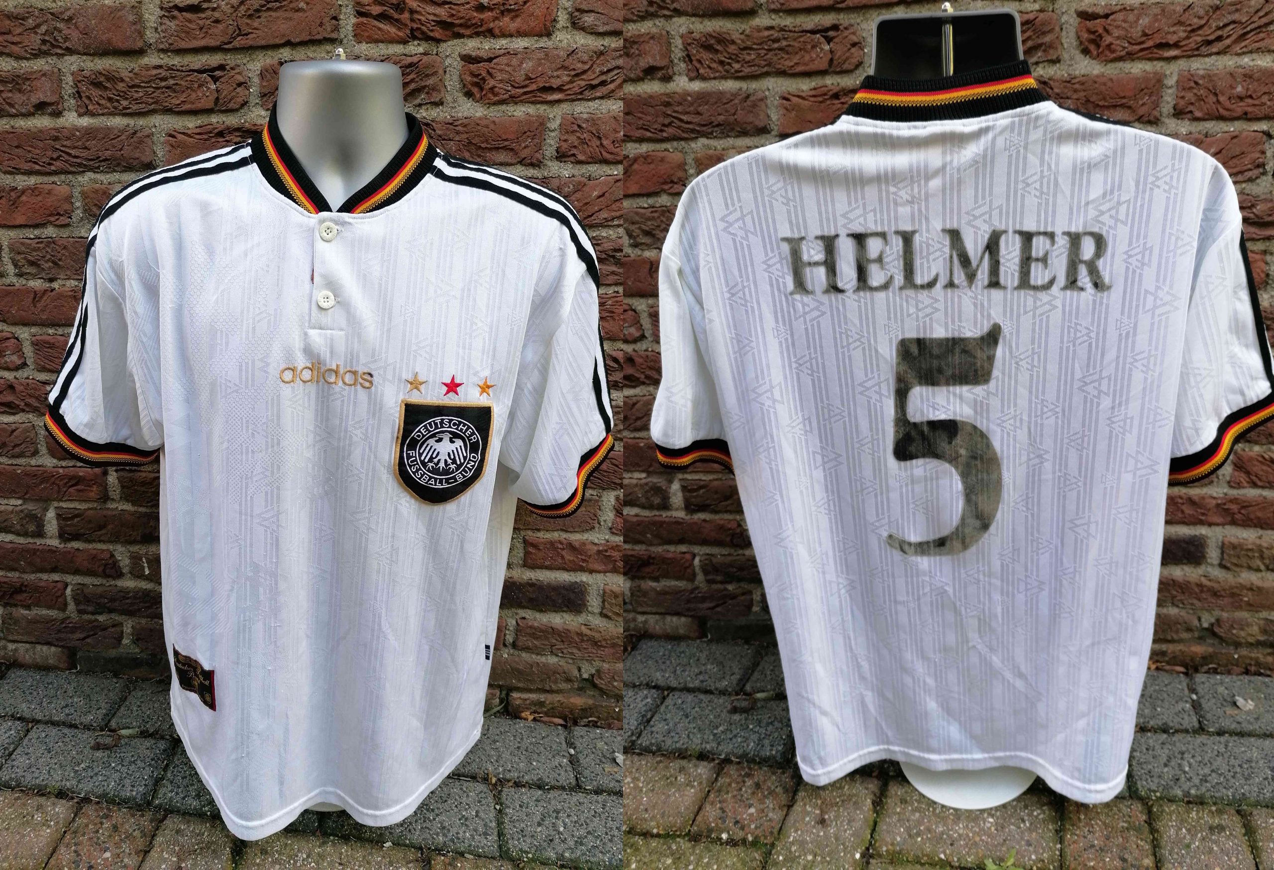 Vintage Germany EURO 1996 1997 1998 home shirt adidas Helmer 5 size M