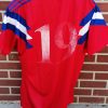 Vintage Adidas 1980s red white shirt football top size XL #19 Queen (2)