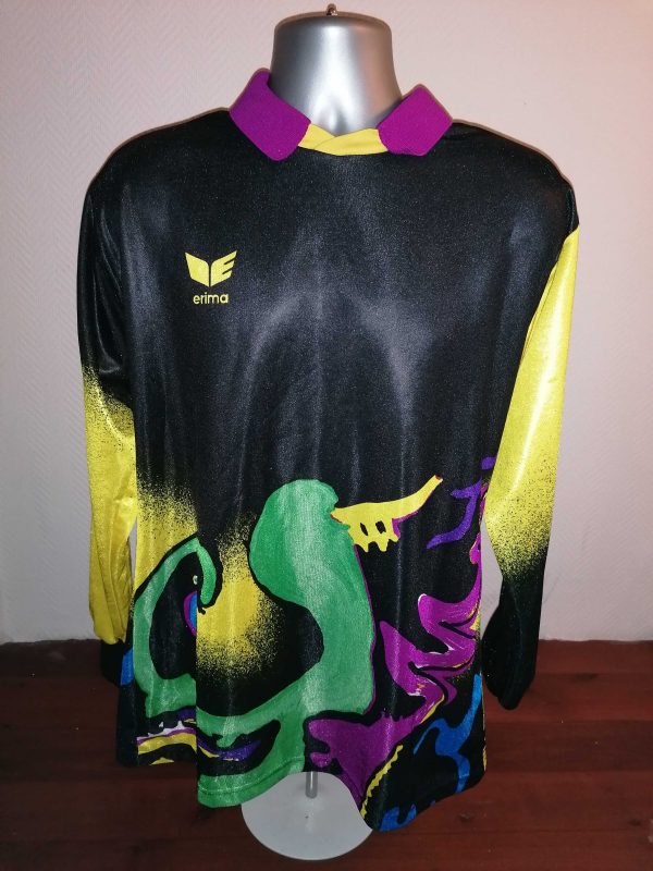 Vintage Erima 1990ies multi-colour ls goal keeper shirt #1 size L padded (3)