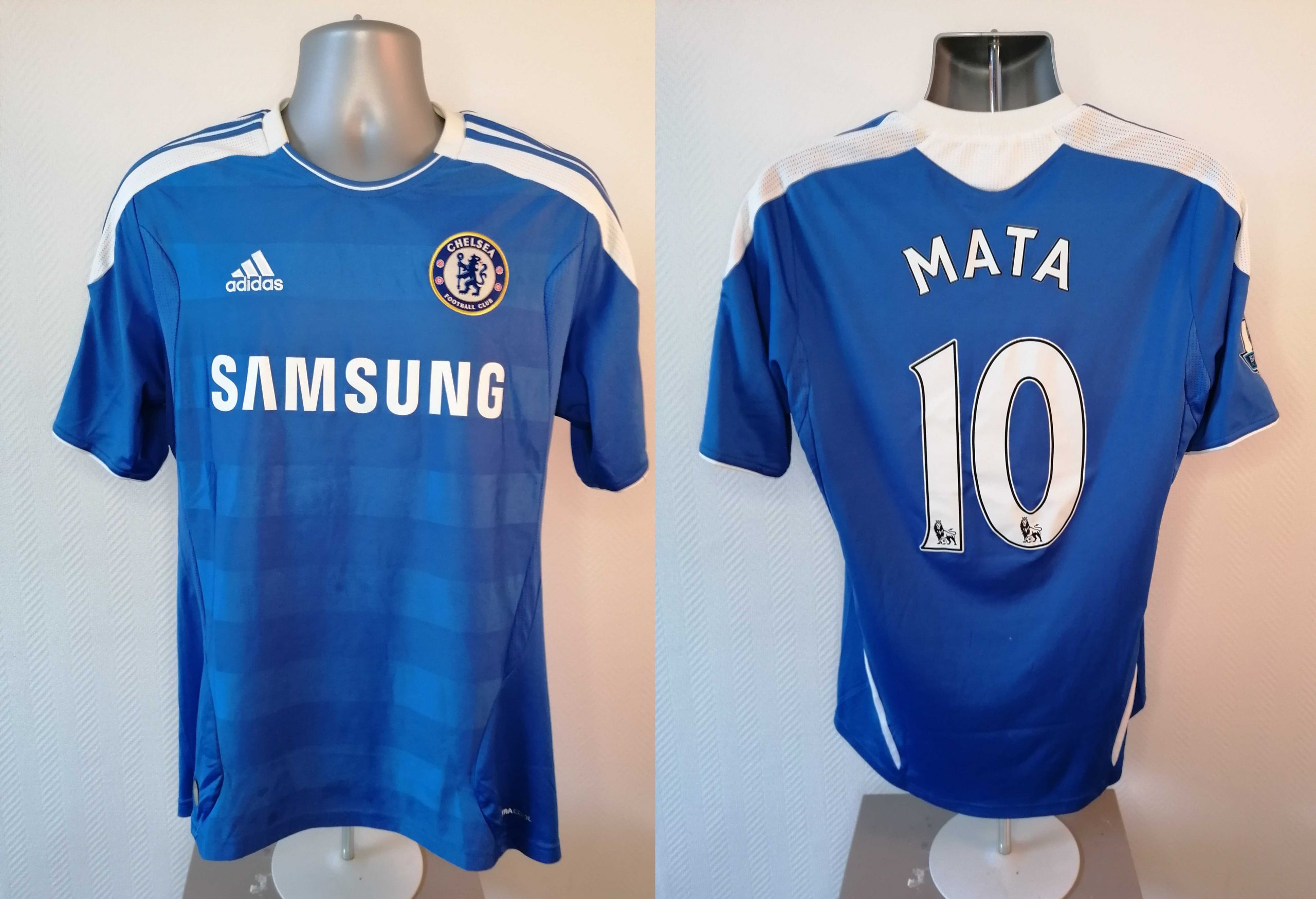 Chelsea 2011-12 EPL home shirt adidas football top Mata 10 size M