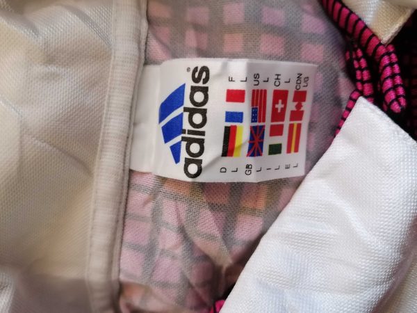 Vintage pink check adidas 1995 referee shirt size L design as as worn at CL 95 final Craciunescu (3)