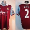 Vintage West Ham United 2013-14 EPL adidas home shirt Reid 2 size M Hammers (1)