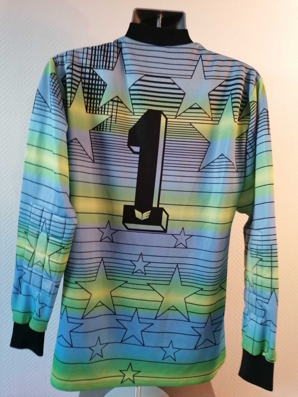 Vintage Erima 1980ies multi-colour ls goal keeper shirt #1 size L padded (3)